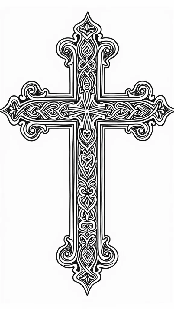 religious cross coloring pages